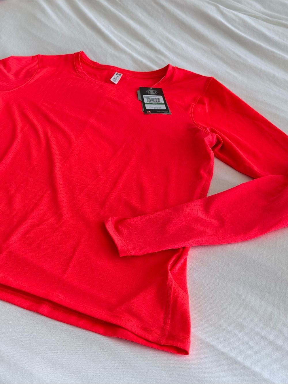 Under Armour HeatGear Armour long sleeve neon red T-Shirt